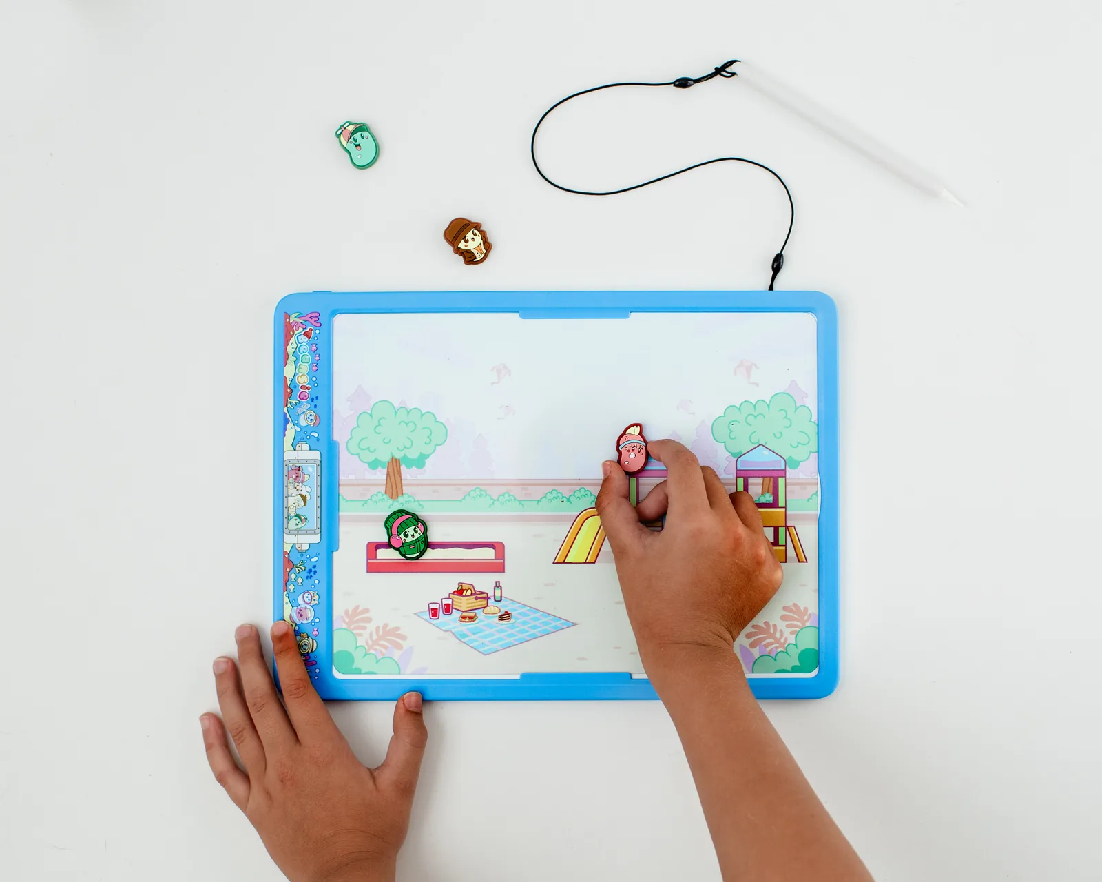 Child following a guided Beansie activity